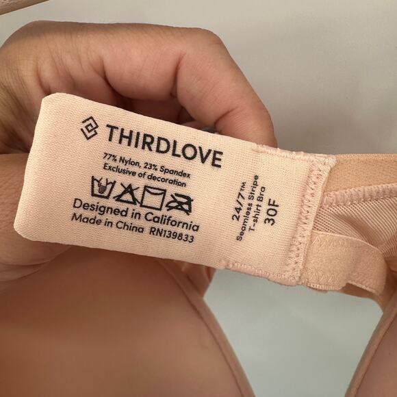 THIRDLOVE NWT 24/7™ Seamless Stripe Wireless Bra // 30F - Picture 7 of 9